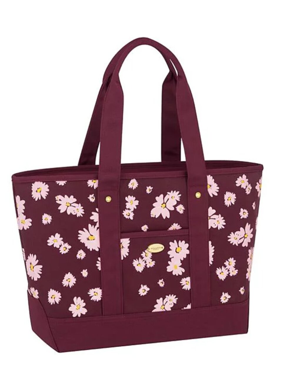 Coach fragrance Floral Tote Bag in Burgundy with Pink Blossoms NEW